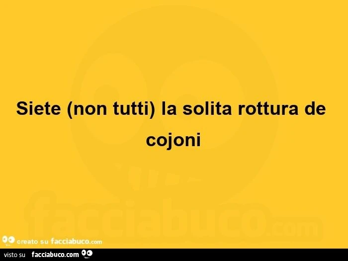 Siete non tutti la solita rottura de cojoni 
