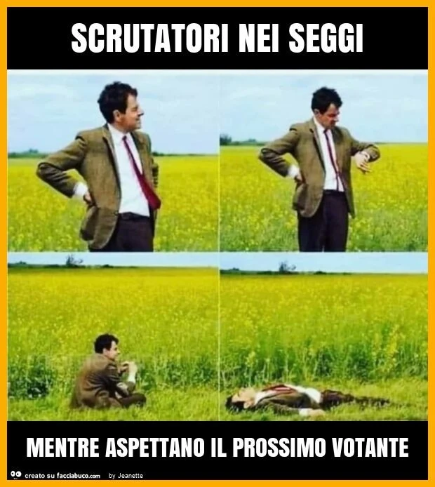 Scrutatori nei seggi mentre aspettano il prossimo votante