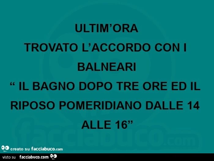 Ultim'ora trovato l'accordo con i balneari  “ il bagno dopo tre ore ed il riposo pomeridiano dalle 14 alle 16”