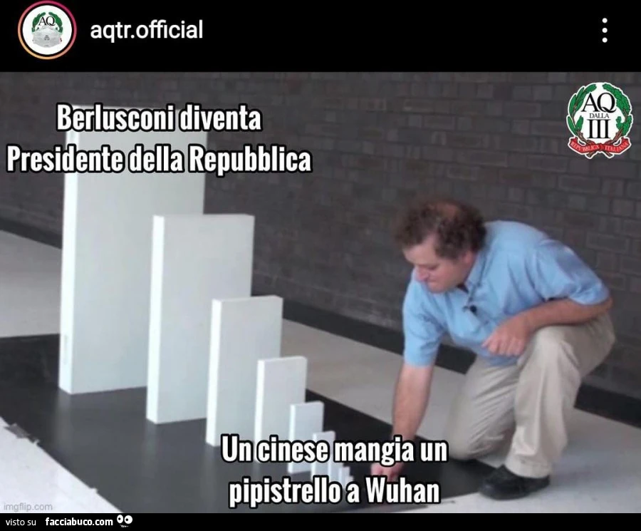 Un cinese mangia un pipistrello a Wuhan, Berlusconi diventa presidente della Repubblica