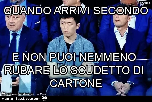 Quando arrivi secondo e non puoi nemmeno rubare lo scudetto di cartone