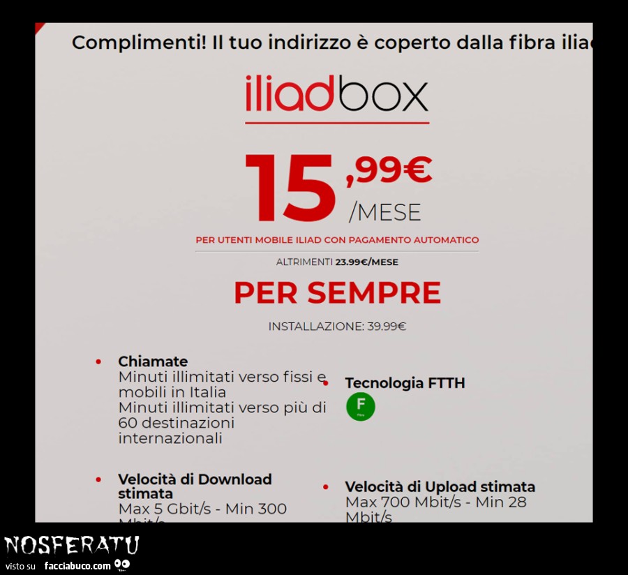 Telefono fisso Iliad a 15,99 per sempre