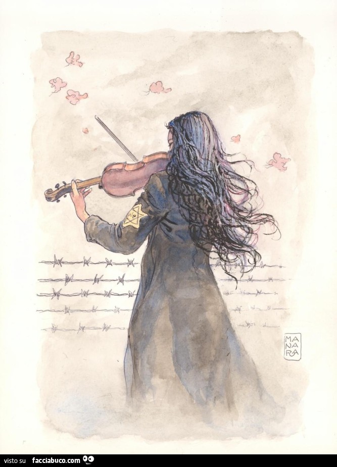Violino oltre il filo spinato by manara