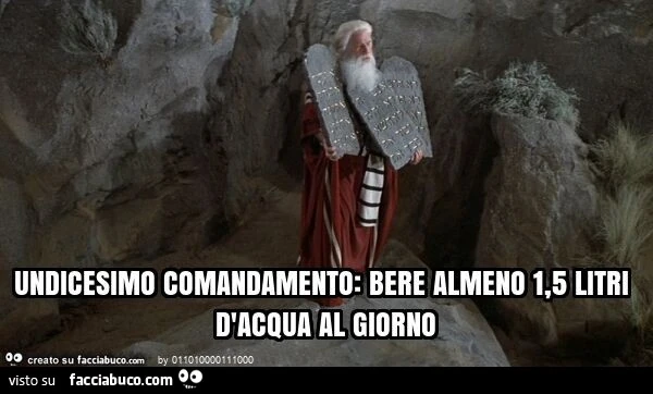 Undicesimo comandamento: bere almeno 1,5 litri d'acqua al giorno