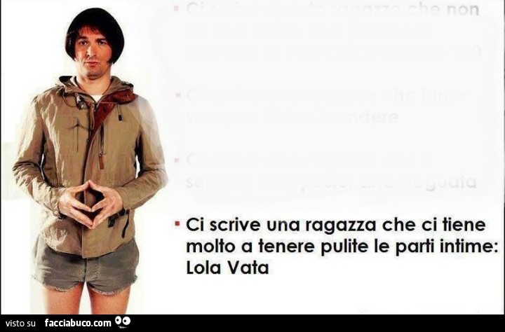 Ci scrive una ragazza che ci tiene molto a tenere pulite le parti intime: Lola Vata