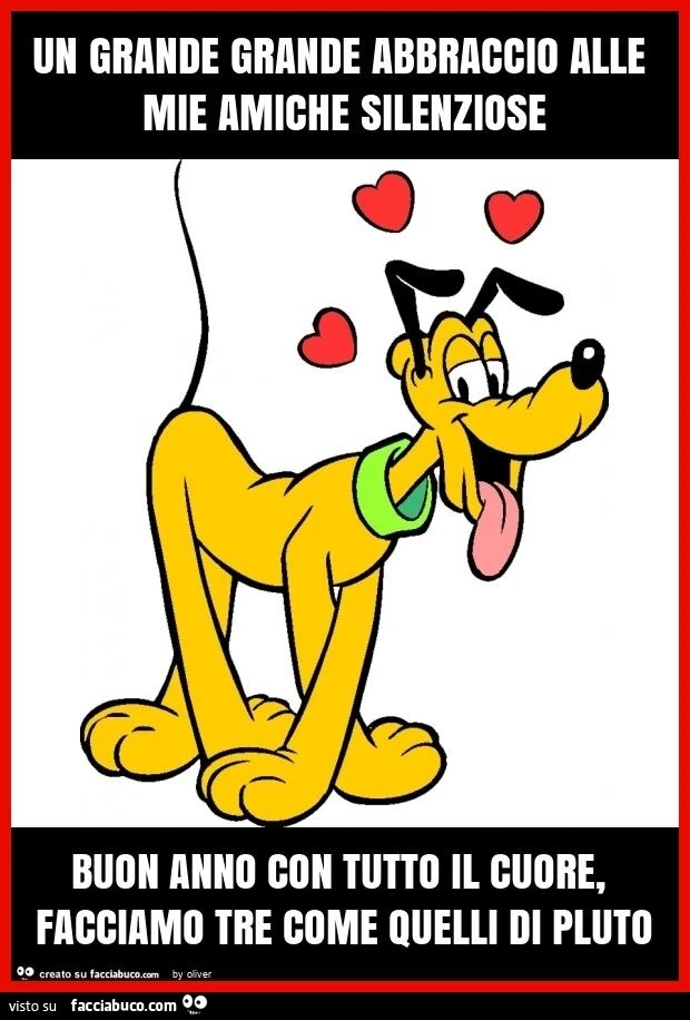 Un grande grande abbraccio alle mie amiche silenziose buon anno con tutto il cuore, facciamo tre come quelli di pluto