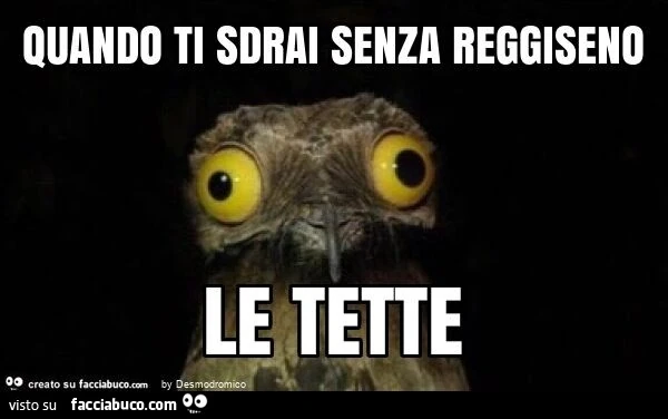 Quando ti sdrai senza reggiseno le tette