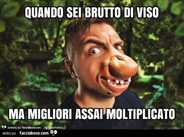 Quando sei brutto di viso ma migliori assai moltiplicato