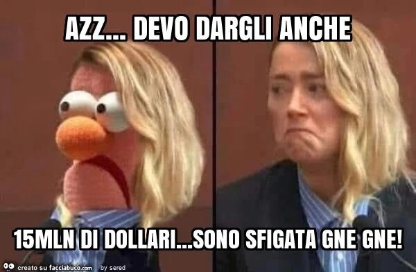 Azz&hellip; devo dargli anche 15mln di dollari&hellip; sono sfigata gne gne
