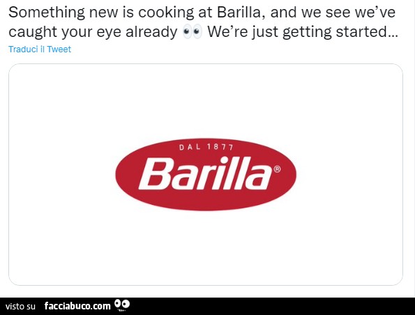 Something new is cooking at barilla, and we see wève caught your eye already we are just getting started… Barilla