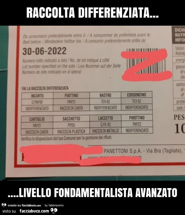 Raccolta differenziata&hellip; livello fondamentalista avanzato
