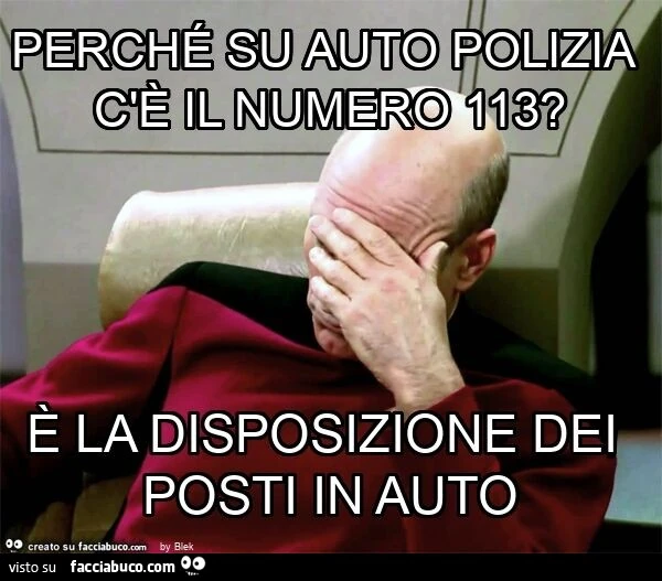 Perché su auto polizia c'è il numero 113? È La disposizione dei posti in auto