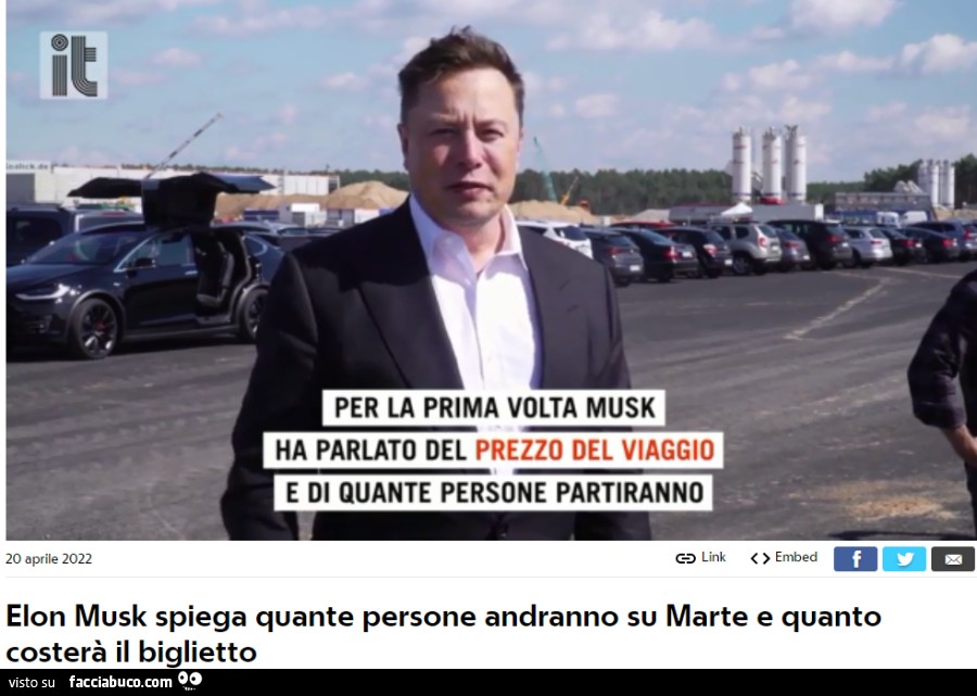 Elon Musk spiega quante persone andranno su Marte e quanto costerà il